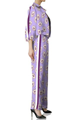Biodegradable Fabrics Matching Suit Set in Digital Lavender Evil Eye Print