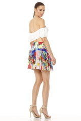 Bianca Tiered Mini Skirt With Floral Print
