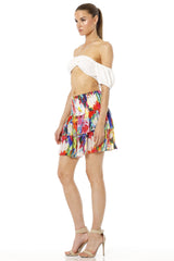 Bianca Tiered Mini Skirt With Floral Print