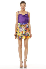 Aesop Purple Purple Cami Top With Floral Mini Skirt