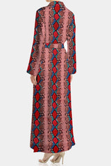 Blood Stone Long Wrap Dress Made With Cupro