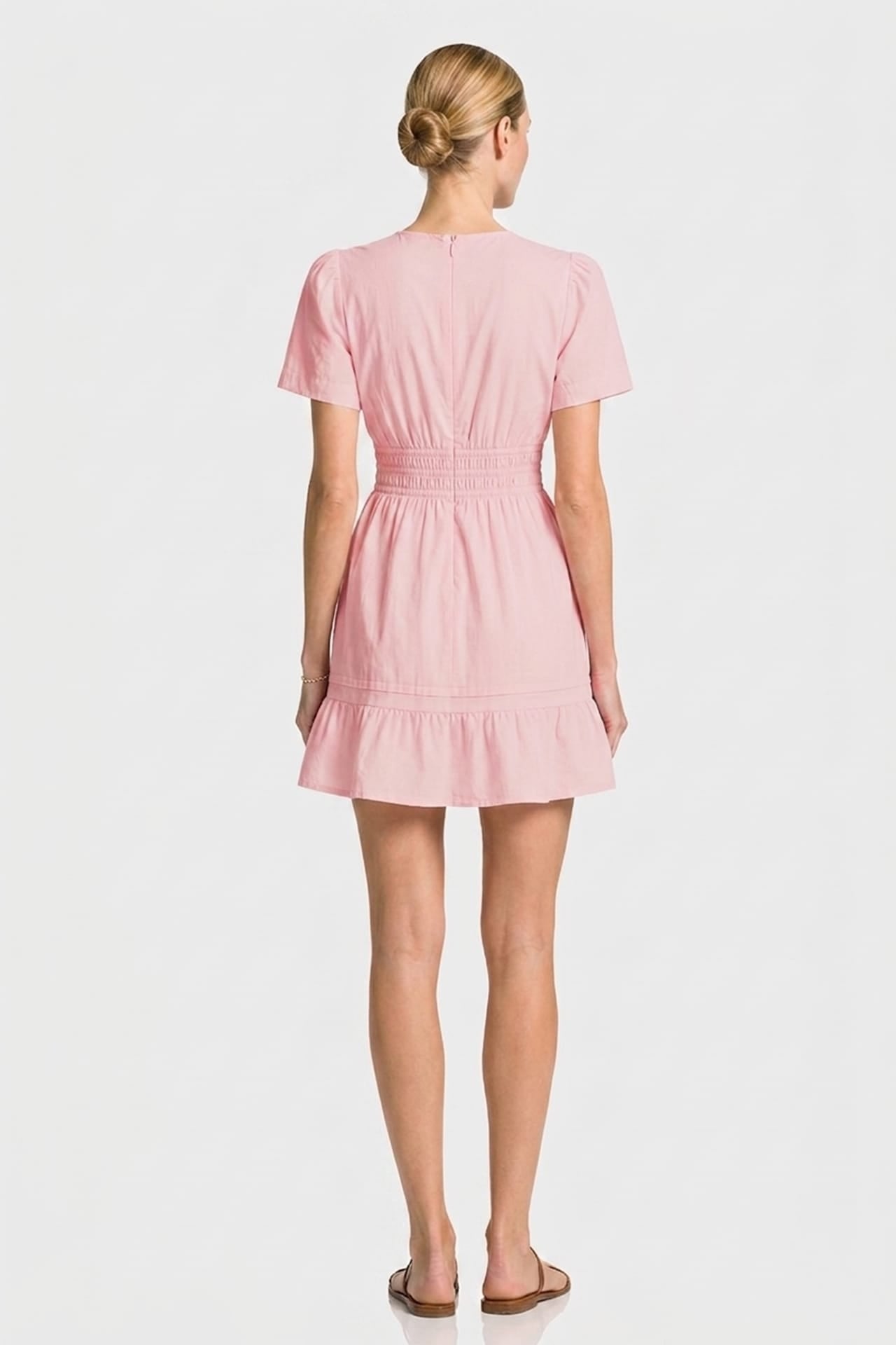 3D Floral Appliqué Hand Embroidered Mini Dress with Short Sleeves – Country Club Floral Mini Dress