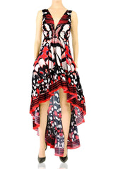 Annabella Butterfly Print High Low Maxi Dress