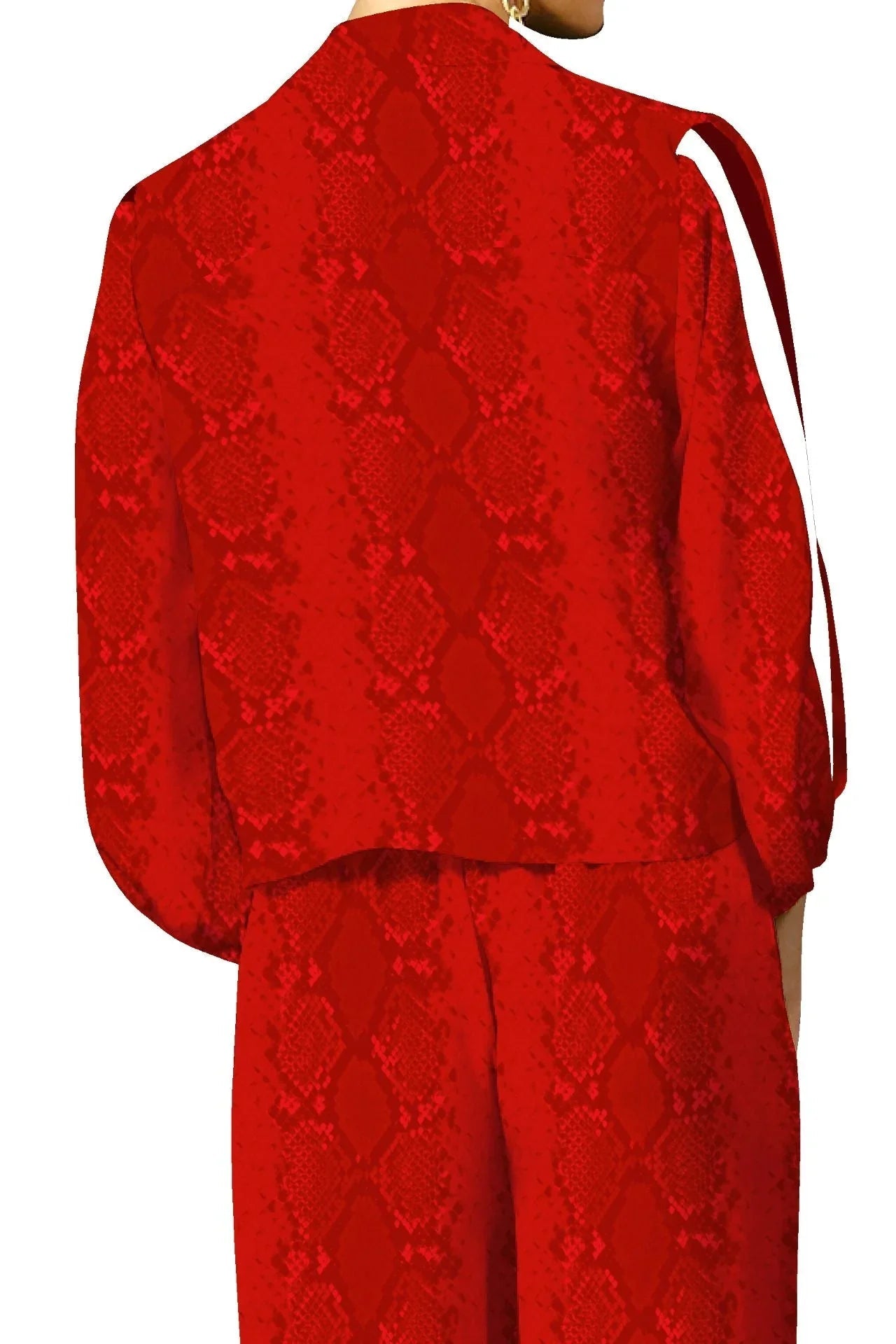 Biodegradable Fabrics Matching Suit Set in Blood Stone
