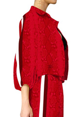 Biodegradable Fabrics Matching Suit Set in Blood Stone