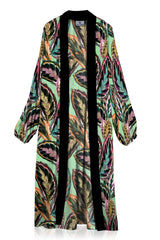 As Seen on Kyle Richards at Store Opening Leaf Print Robe Dress