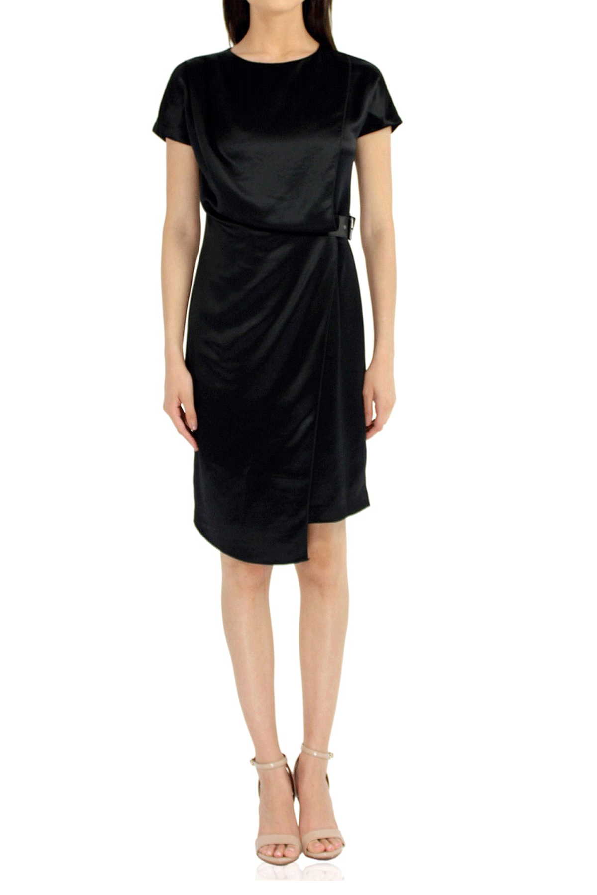 Belted Mini Dress In Black