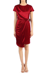 Belted Mini Dress In Red