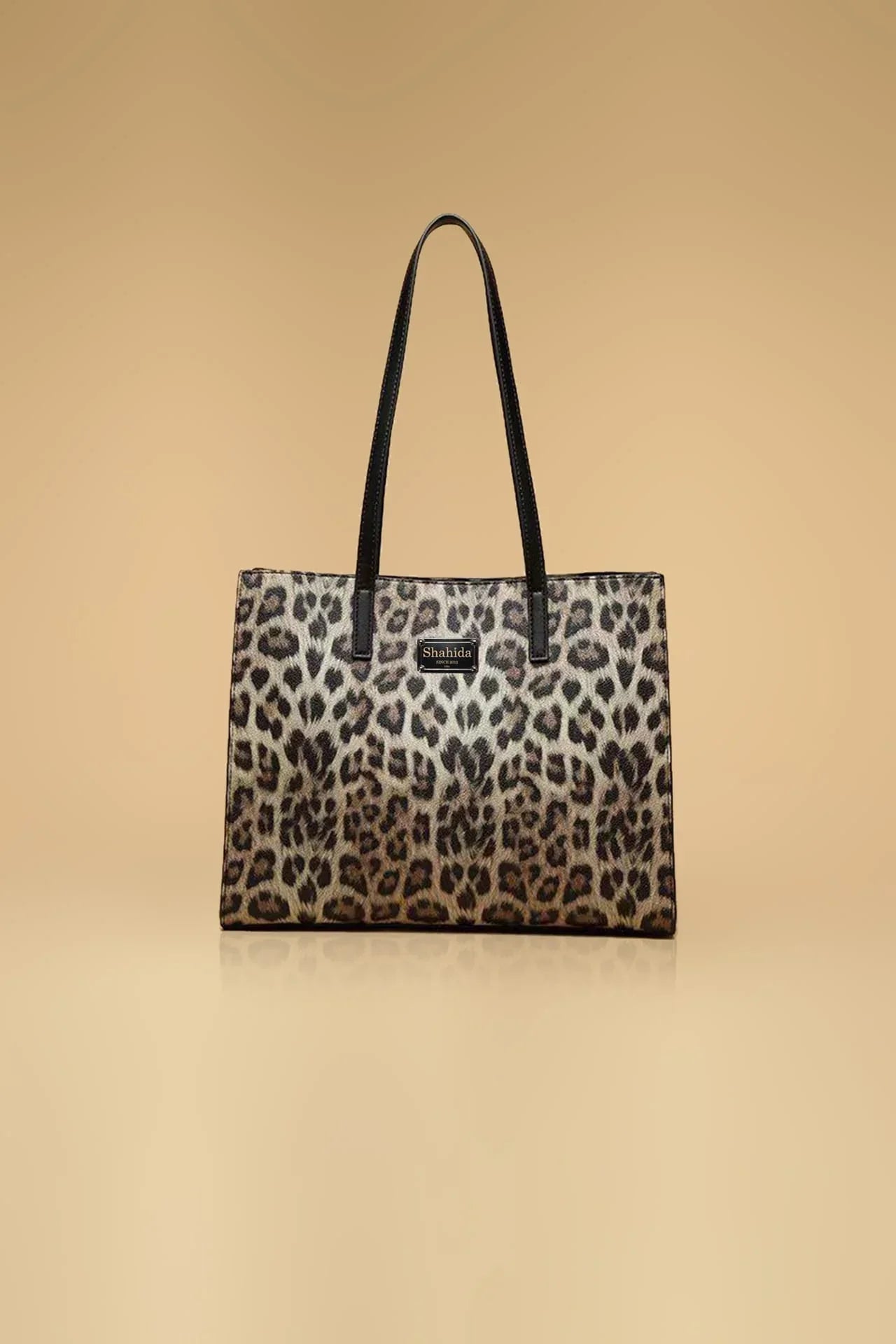 Animal Print Shoulder Bag With Keychain Charm