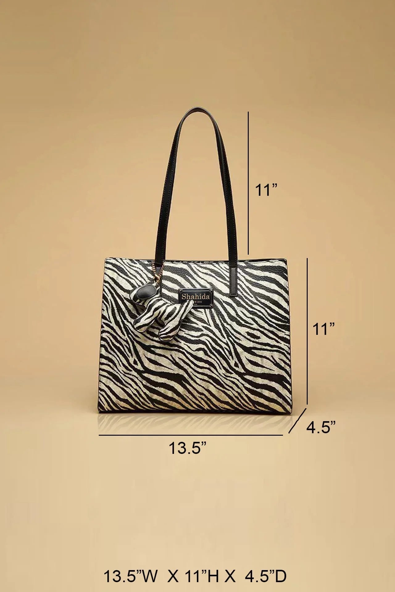 Black Handle Zebra Luxury Purse