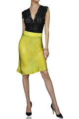 Bias Mini Skirt in Yellow