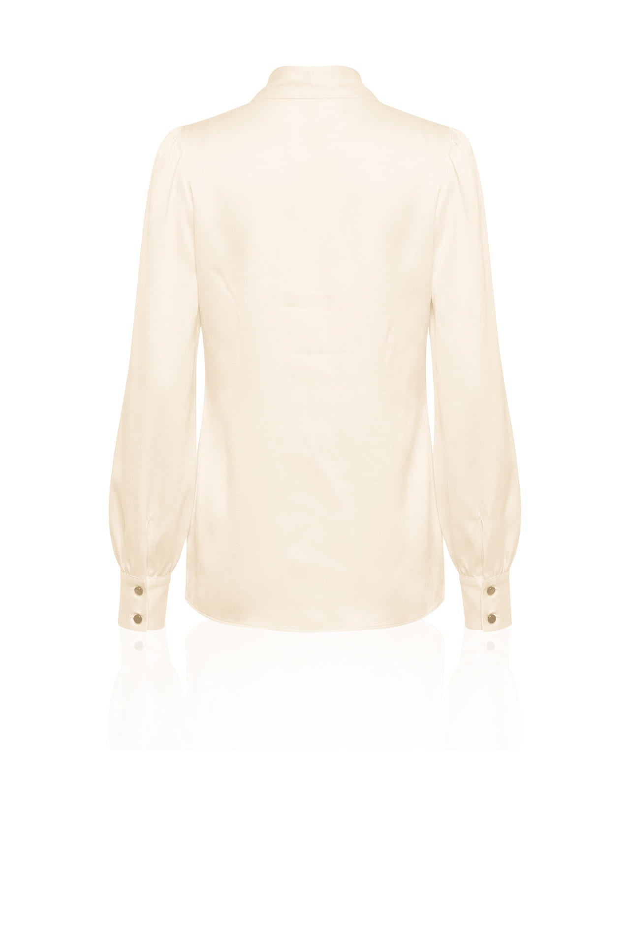Beige Satin Scarf-Tie Blouse