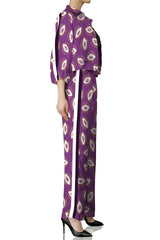 Biodegradable Fabrics Matching Suit Set in Evil Eye Print in Dahlia