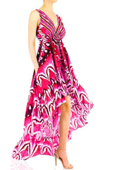 Annabella Butterfly-Print Ruflle Maxi Dress