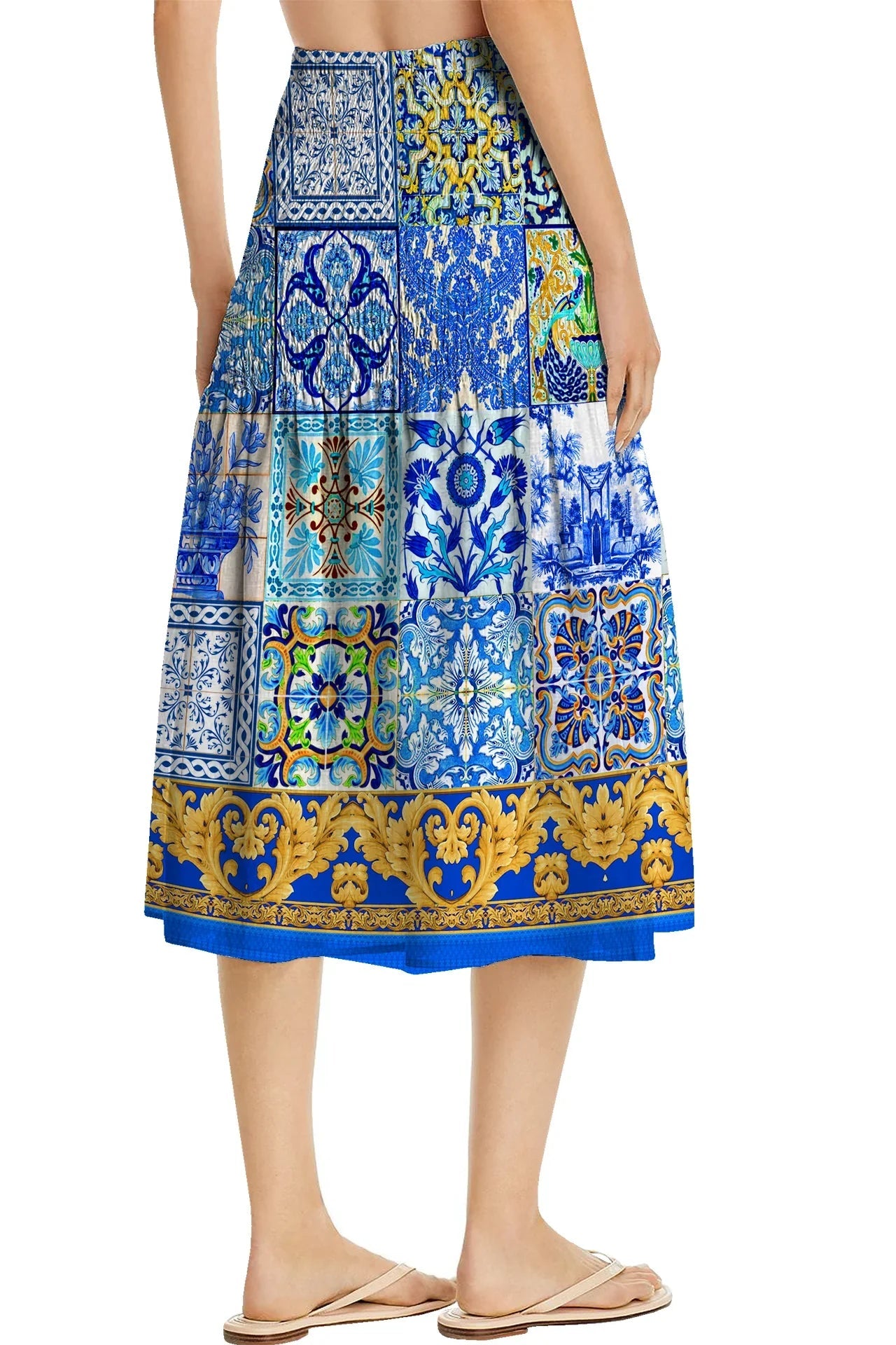 Blue Midi Skirt for Women