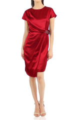 Belted Mini Dress In Red