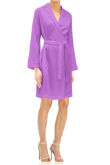 African Violet Mini Length Wrap Dress Made with Cupro