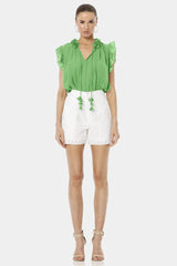 Aphrodite Mint Green Deep V-Neck Top