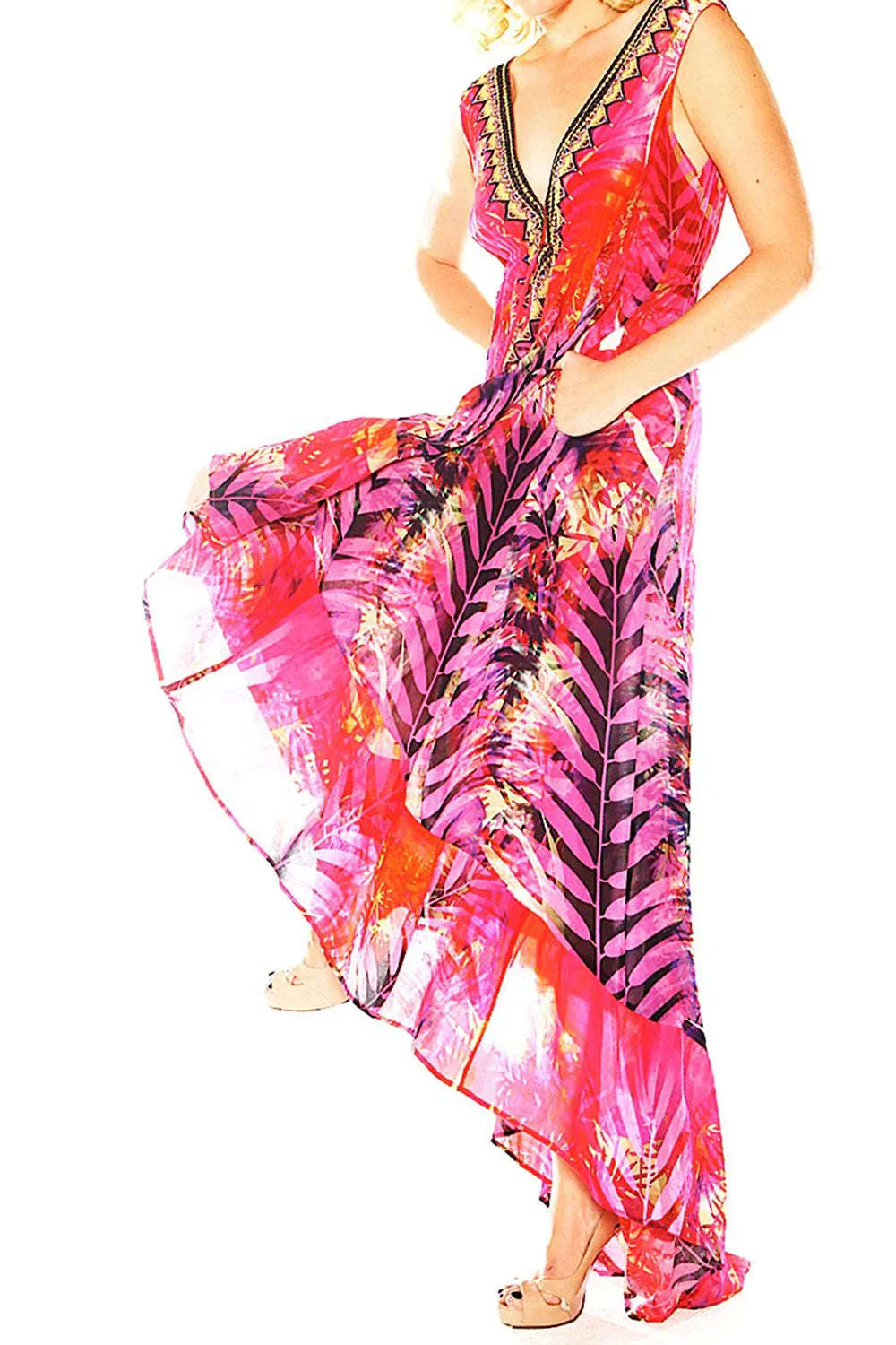 As Seen On Kyle RIchards High Low Maxi Dress