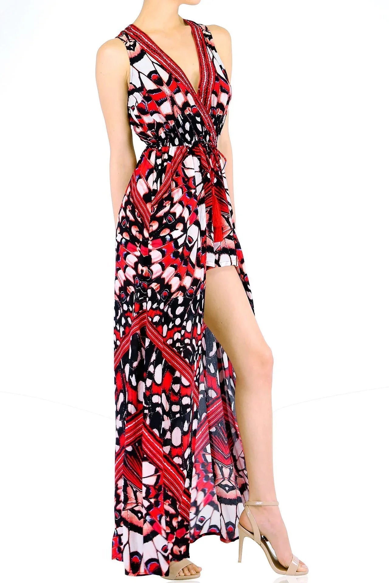 Annabella Butterfly Print High Low Romper