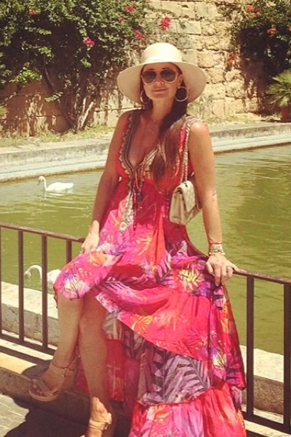 As Seen On Kyle RIchards High Low Maxi Dress