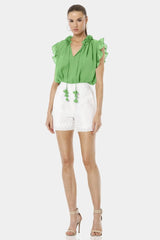 Aphrodite Mint Green Deep V-Neck Top