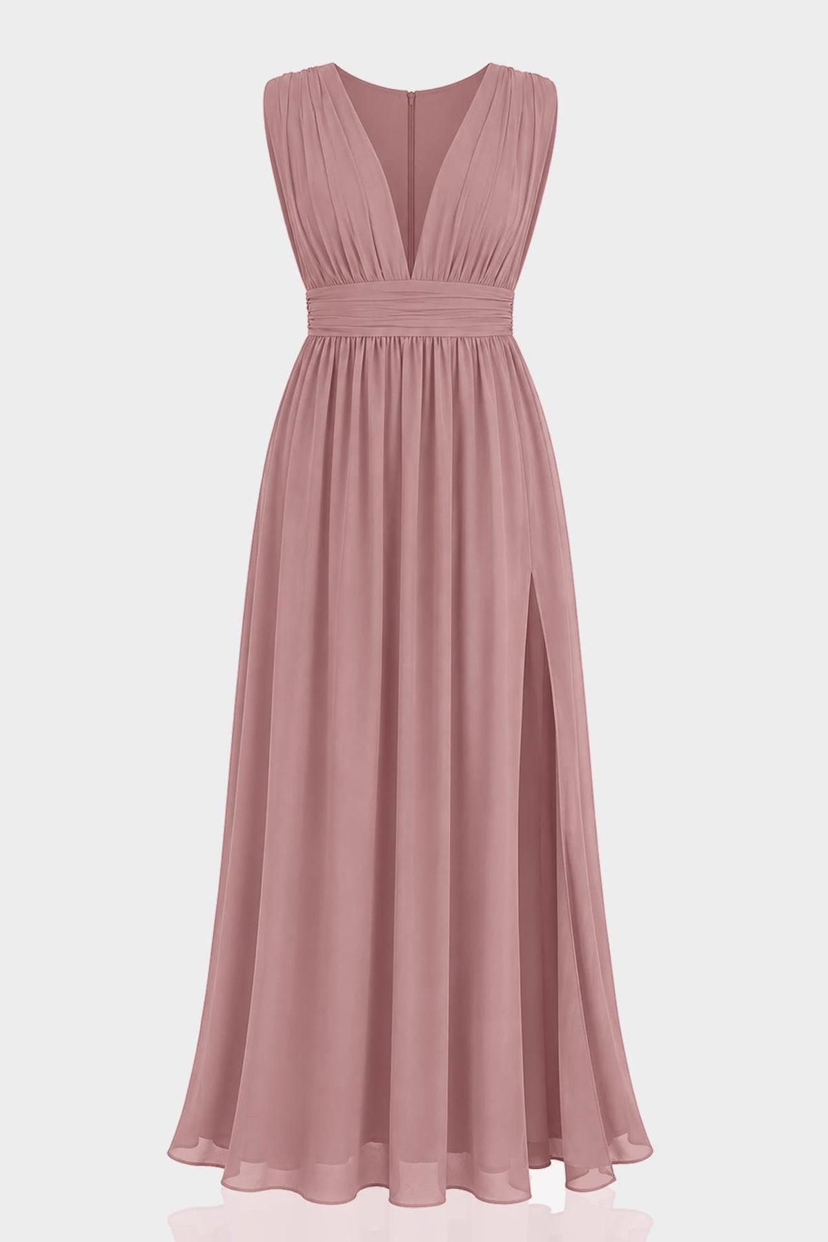 Amethyst Heaven V-Neck Bridesmaid Dress – Elegant Formal Maxi Gown