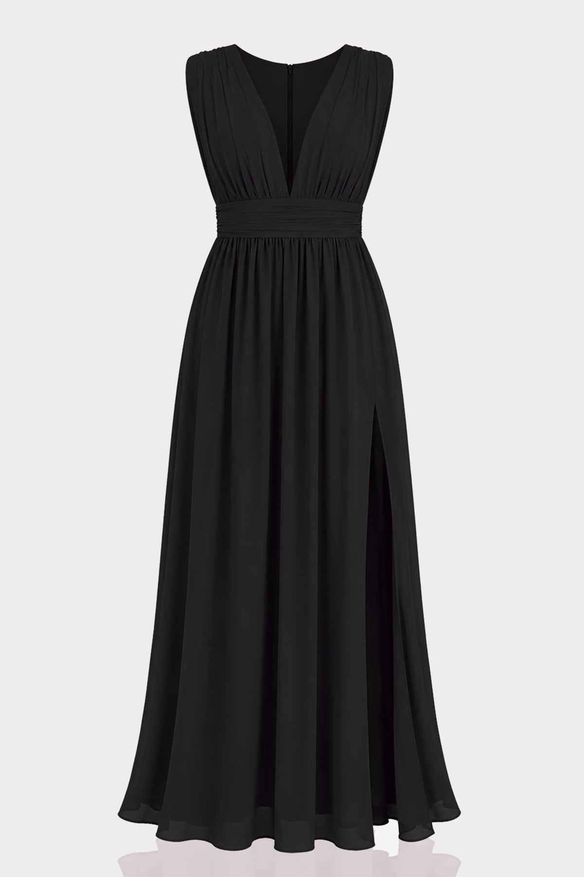 Black Heaven V-Neck Bridesmaid Dress – Elegant Formal Maxi Gown