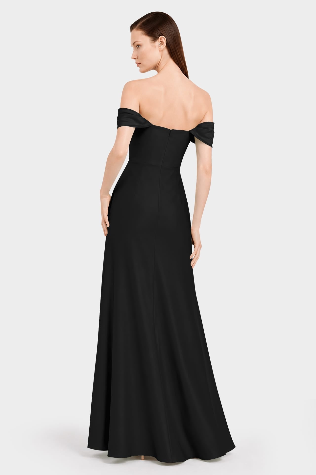 Black Designer Multiway Satin Bridesmaid Maxi Dress with Convertible Neckline