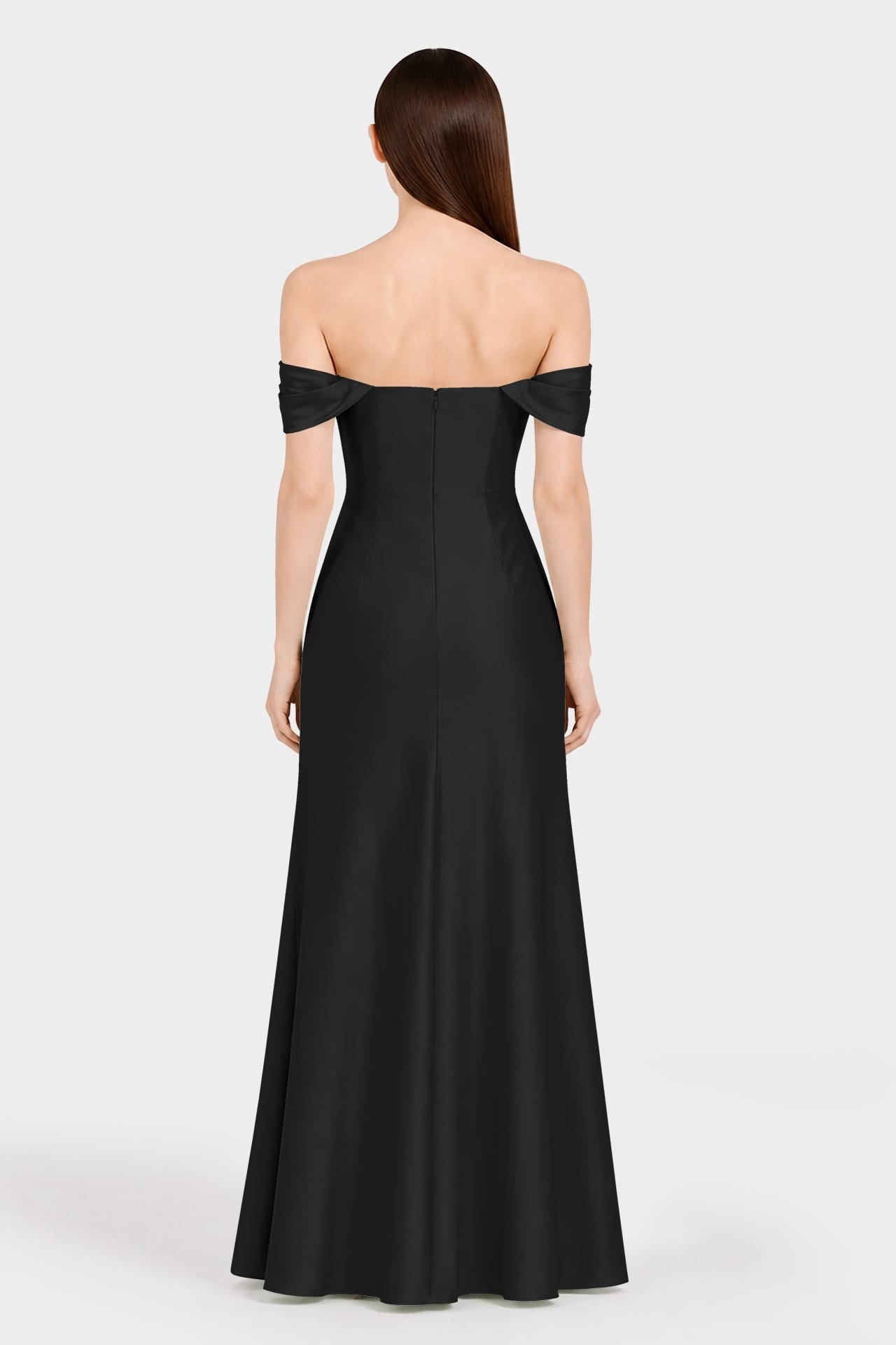 Black Designer Multiway Satin Bridesmaid Maxi Dress with Convertible Neckline