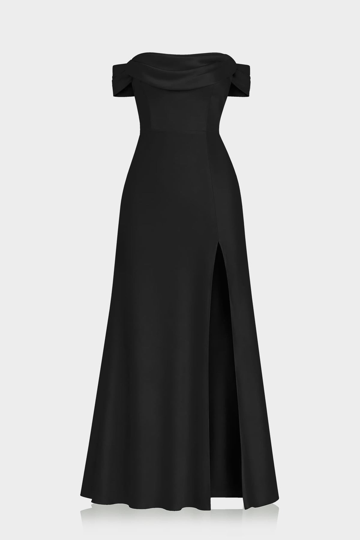 Black Designer Multiway Satin Bridesmaid Maxi Dress with Convertible Neckline