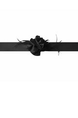 Black Organza Feather Choker -Elegant Sheer Hair Scrunchie