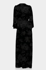 Black Long Sleeve Satin Maxi Dress – Formal Wedding Guest Dress