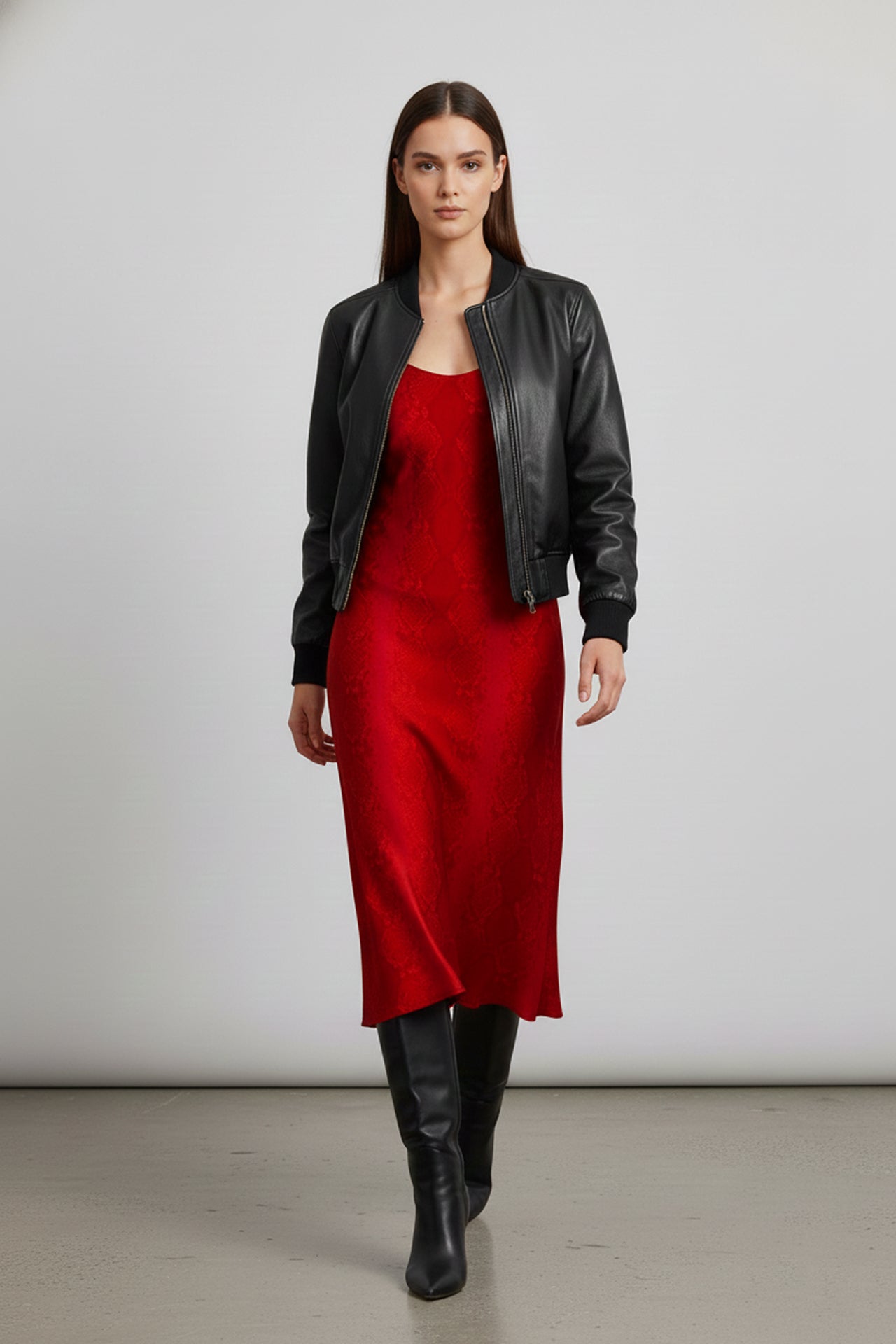 Blood Stone Camisole Midi Slip Dress Made In Vegan Silk