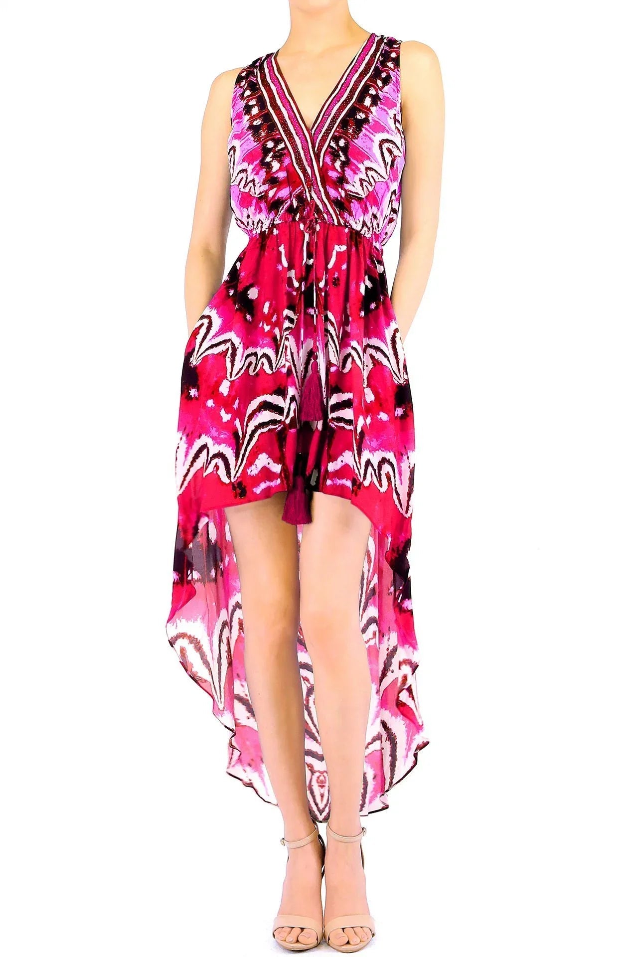 Annabella Butterfly-Print Handkerchief Kieran Hi-Low dress