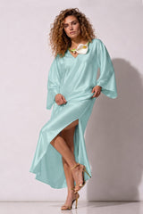 Aqua Green Relaxed Luxury Silk Kaftan