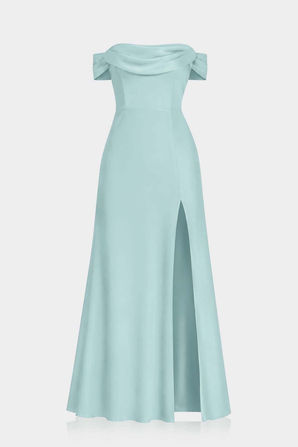 Aqua Green Convertible Matte Satin Maxi Dress