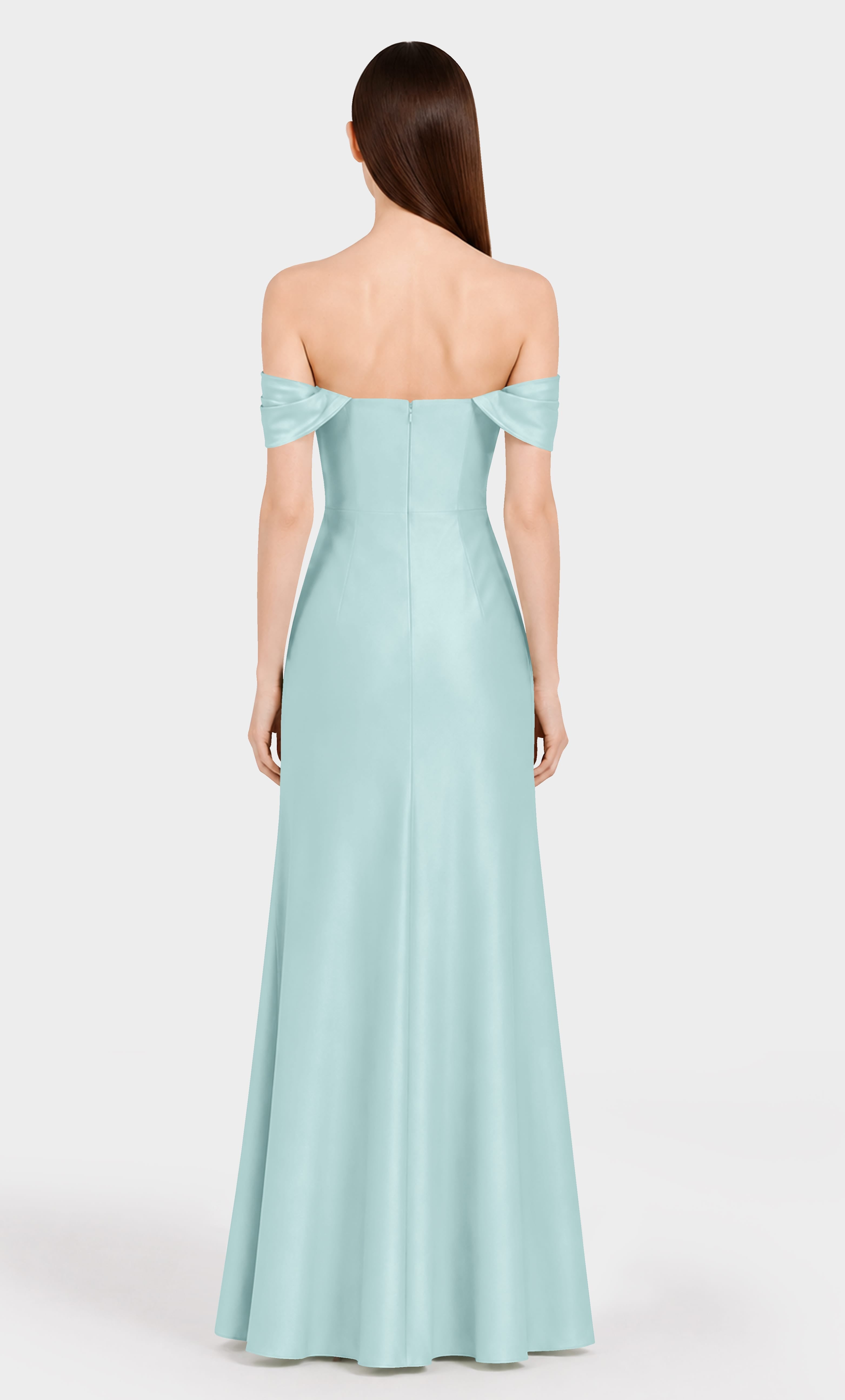 Aqua Green Convertible Matte Satin Maxi Dress