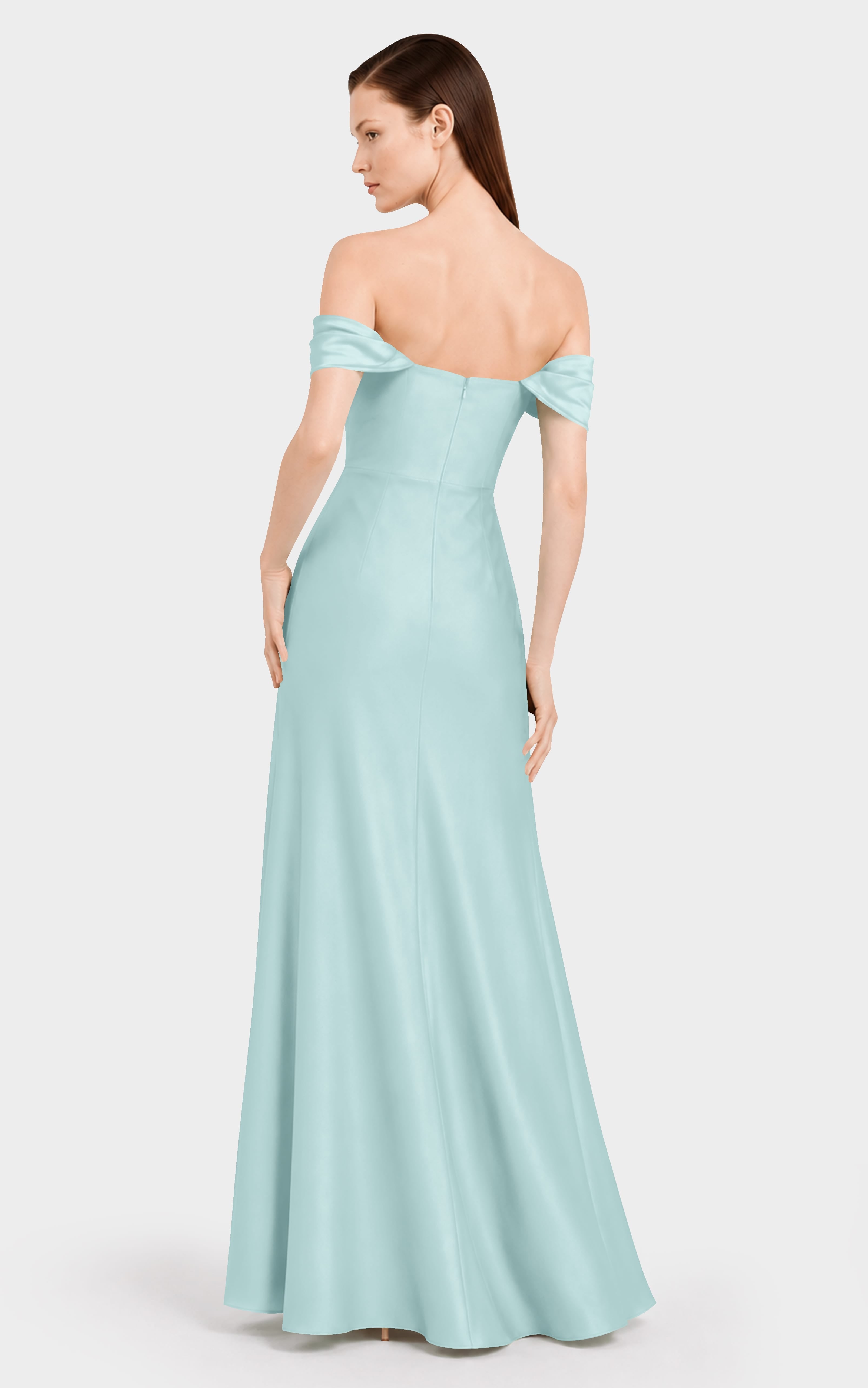 Aqua Green Convertible Matte Satin Maxi Dress