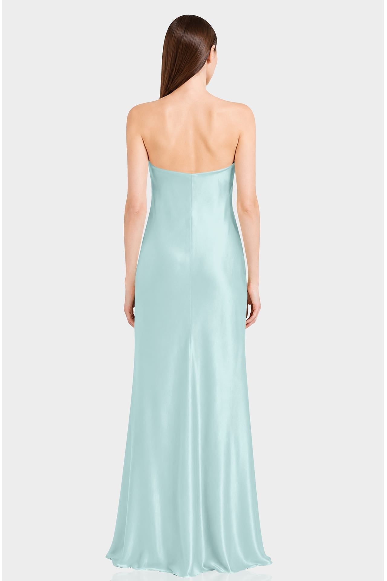 Aqua Green Satin Wedding Guest Maxi Dress