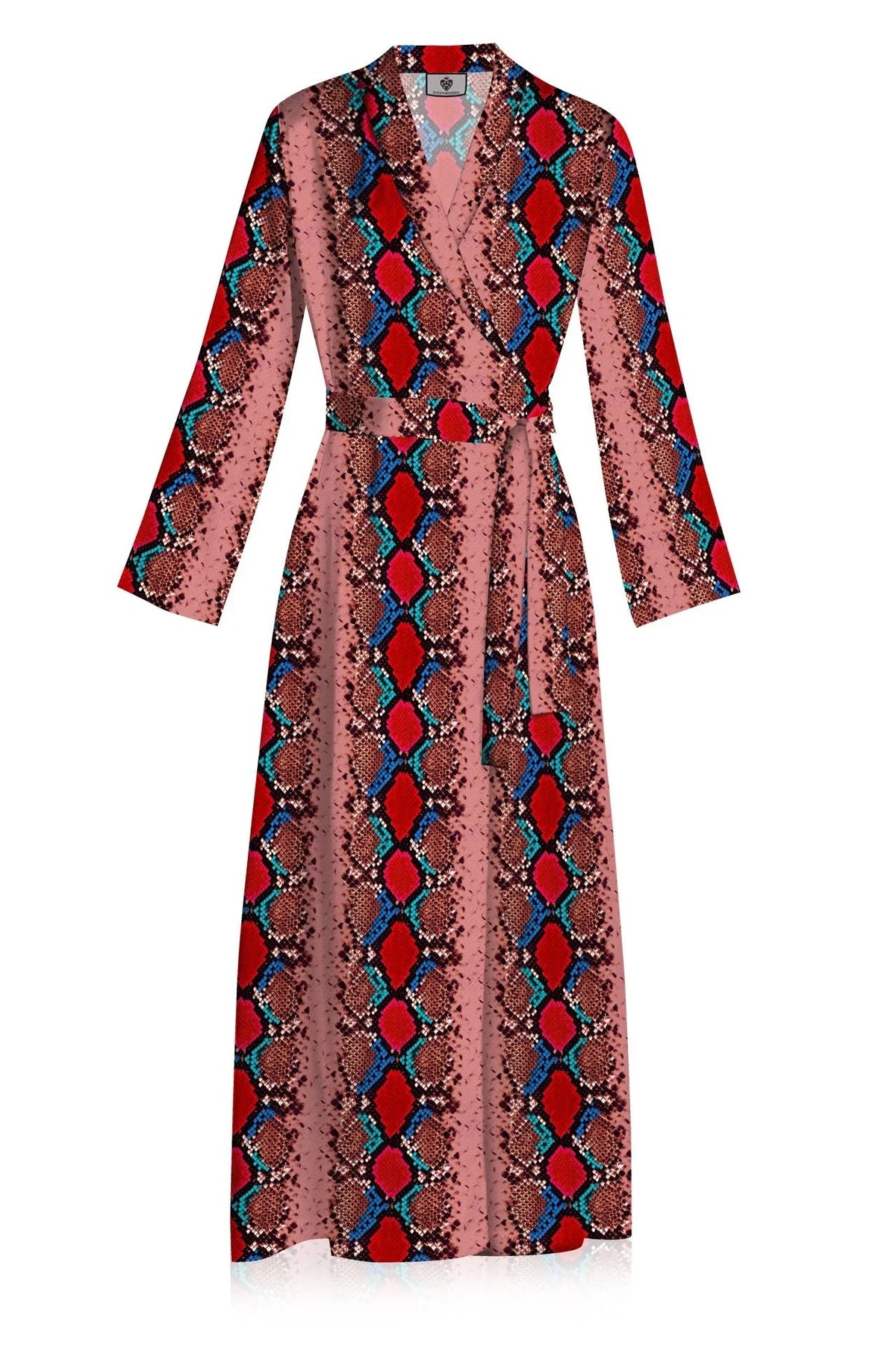 Blood Stone Long Wrap Dress Made With Cupro