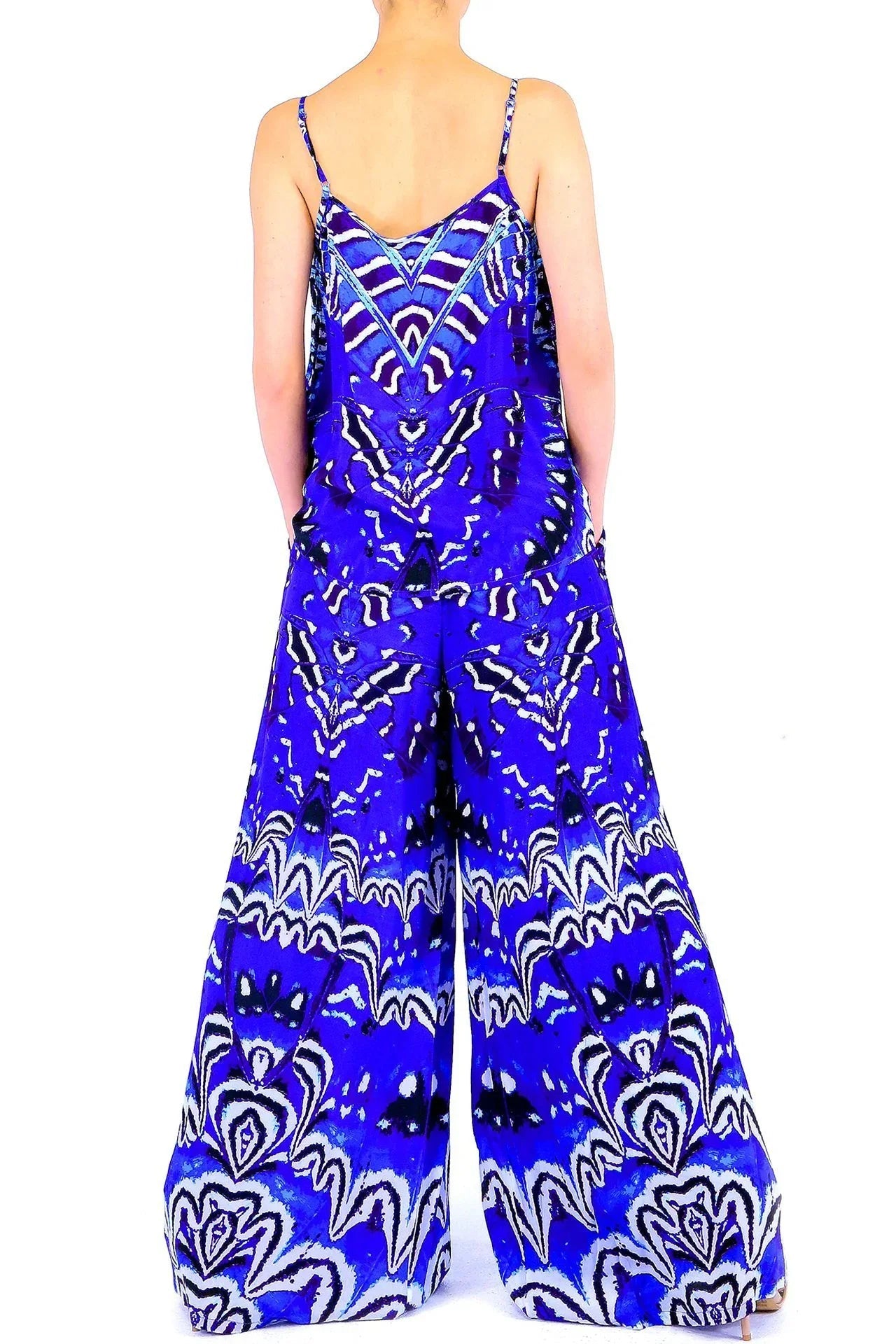Annabella Butterfly-Print Wide Leg Pants