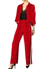 Biodegradable Fabrics Matching Suit Set in Blood Stone