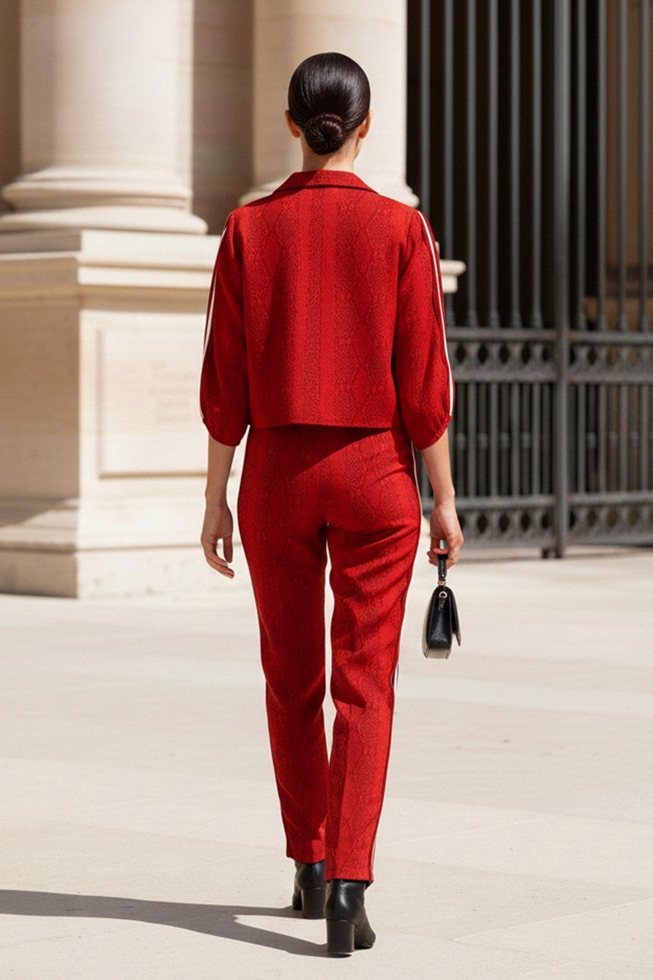 Biodegradable Fabrics Matching Suit Set in Blood Stone
