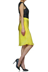 Bias Mini Skirt in Yellow
