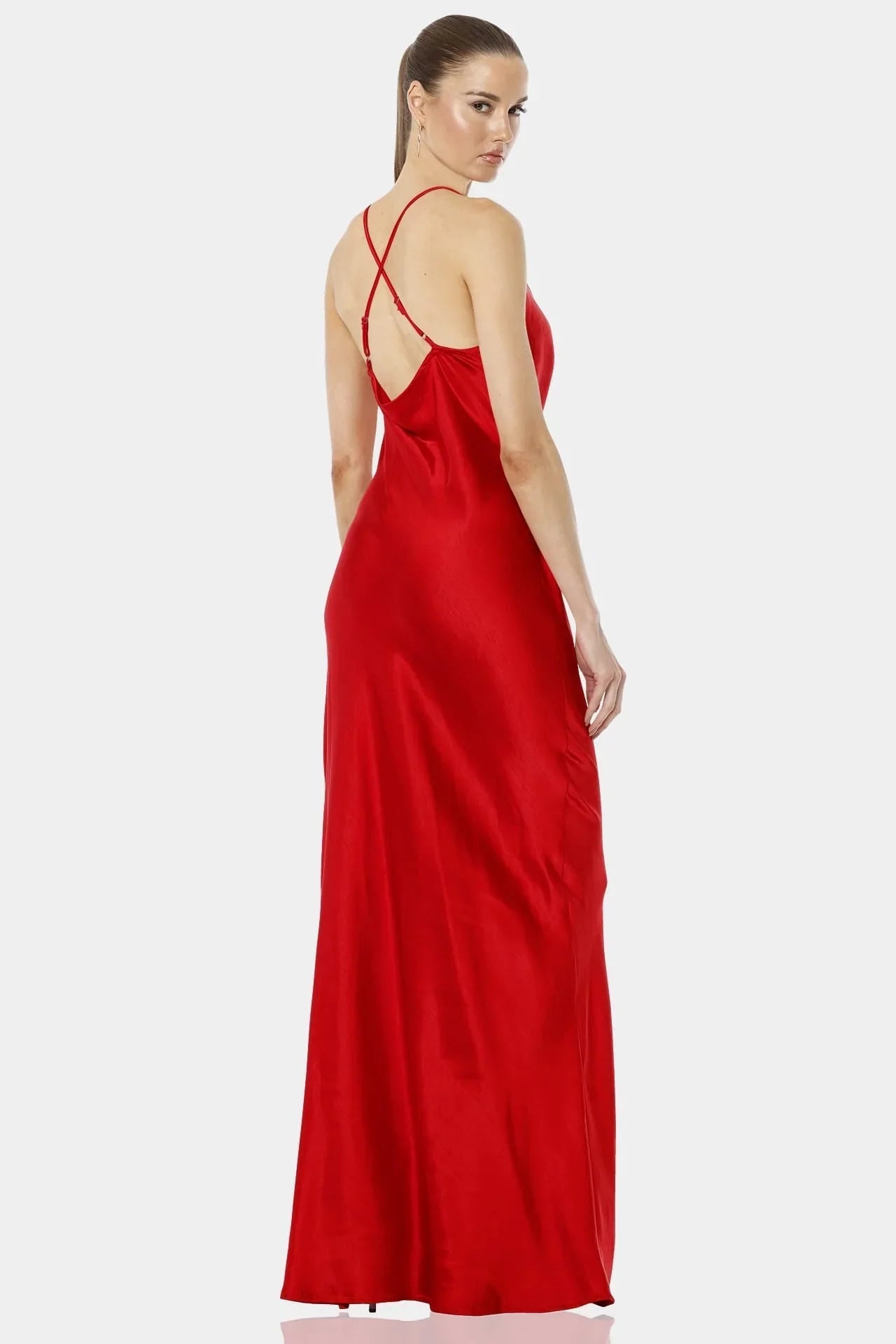 Aura Red Seductive Long Bodycon Dress