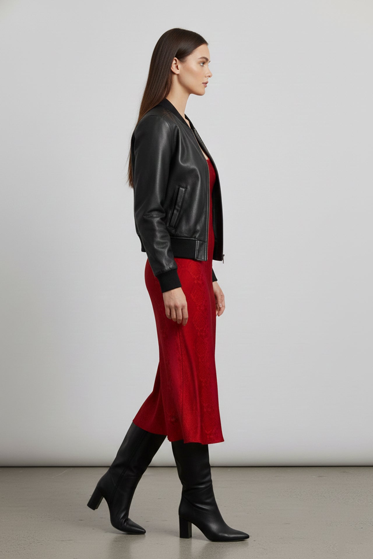 Blood Stone Camisole Midi Slip Dress Made In Vegan Silk