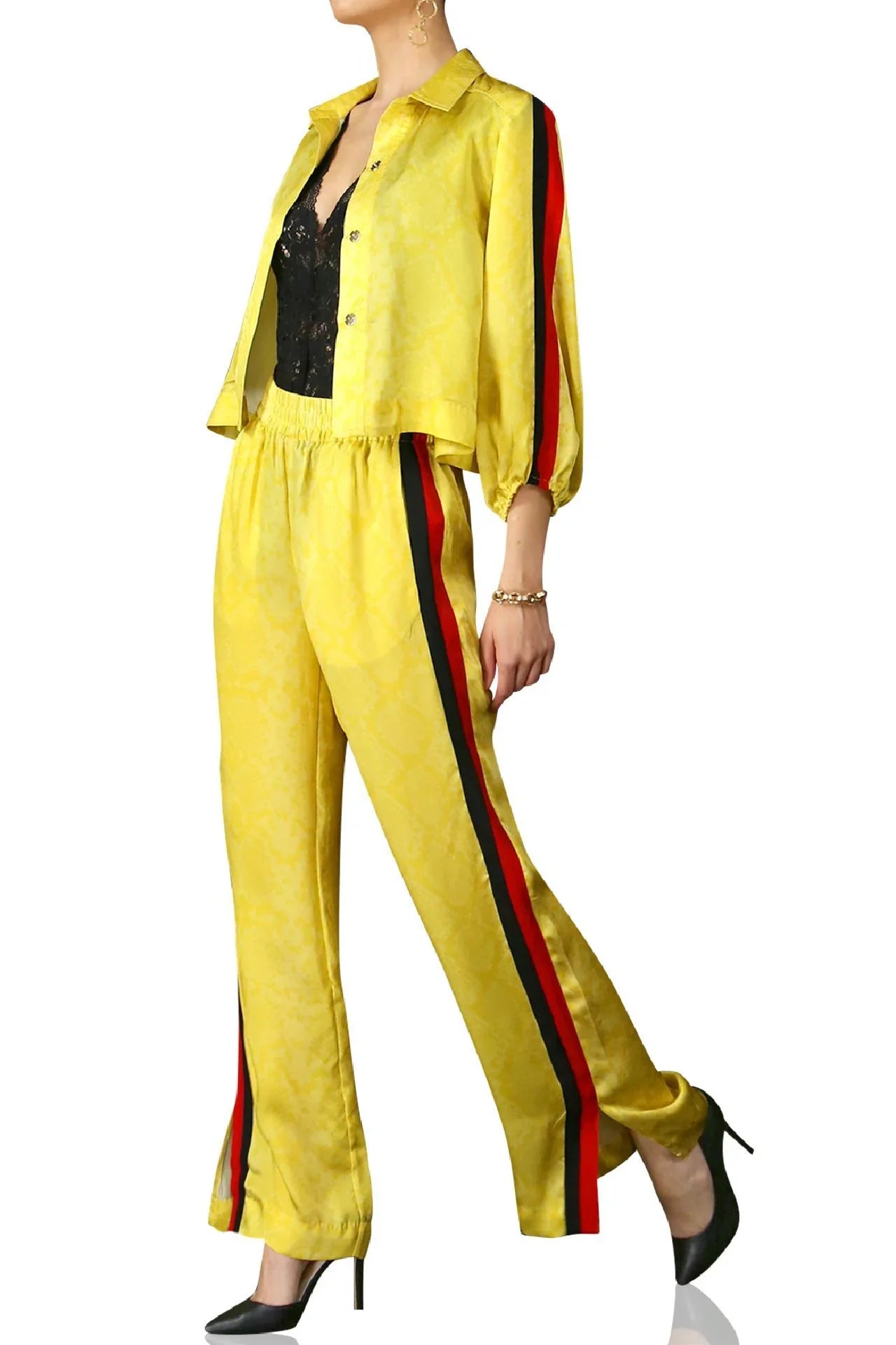 Bias Snake Print Pant In Yellow