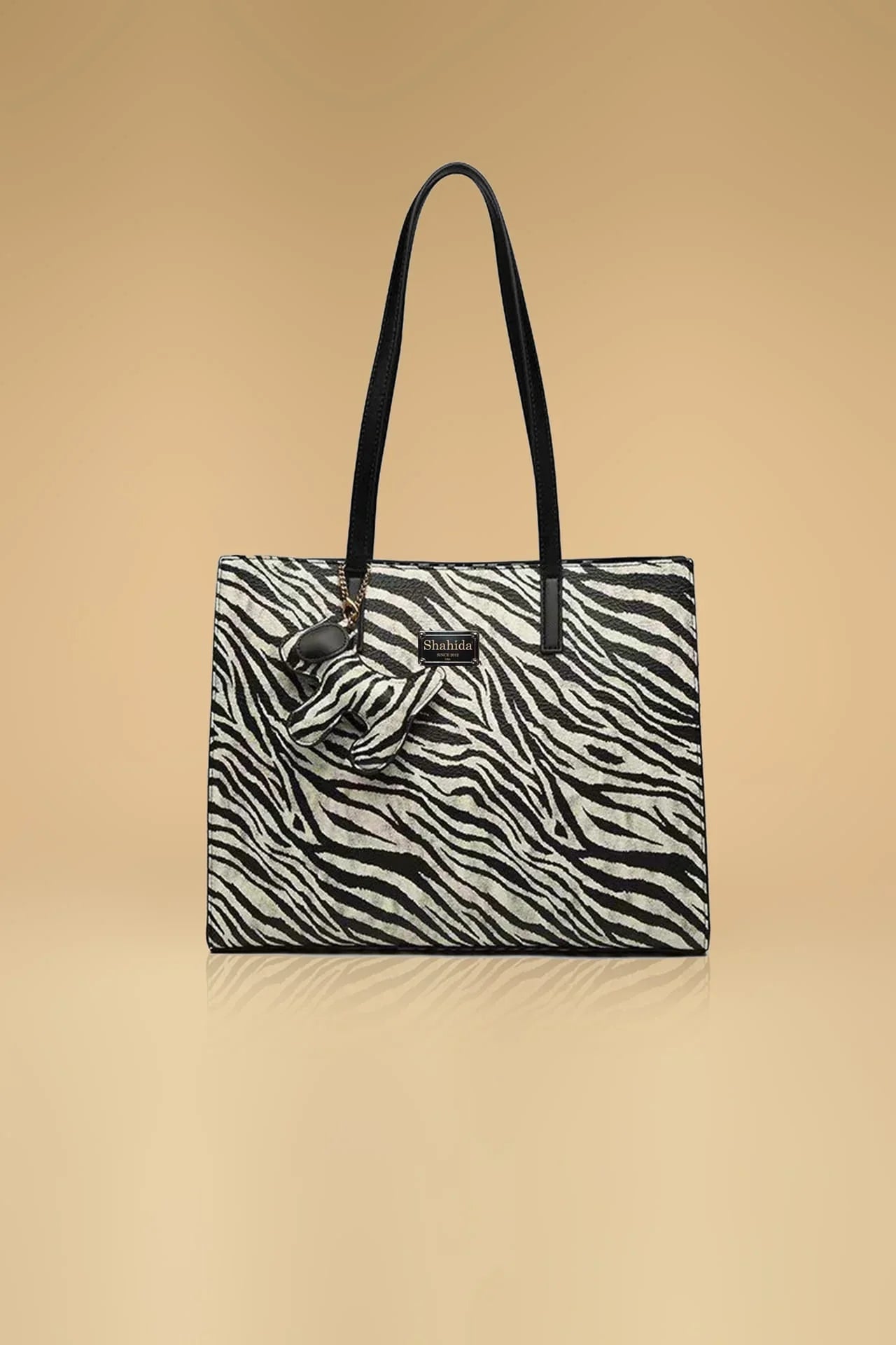 Black Handle Zebra Luxury Purse