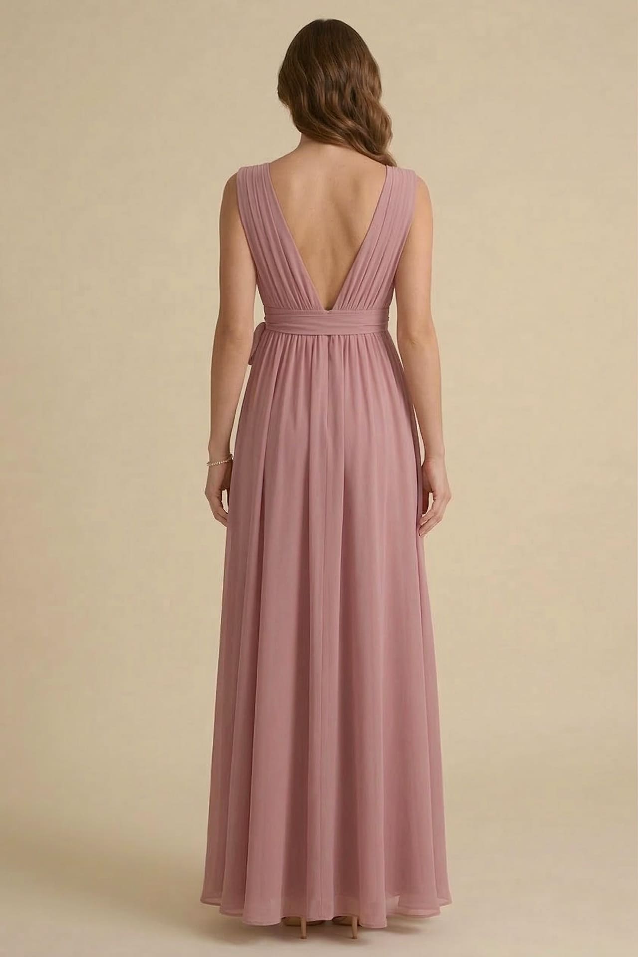 Amethyst Heaven V-Neck Bridesmaid Dress – Elegant Formal Maxi Gown